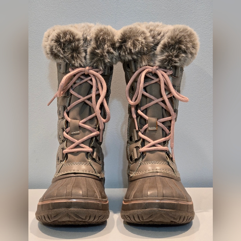 London Fog Toby Faux Furlined Lace-Up Kids Winter Boots Size 1